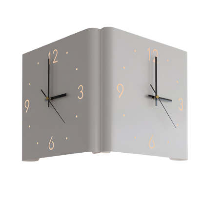 Square Metal Silent Backlit LED Corner Wall Clock Modern Wall Decor-Lighom