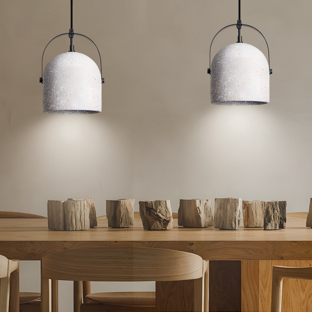 Cement Cylinder Concrete Pendant Light - Gray/White/Black