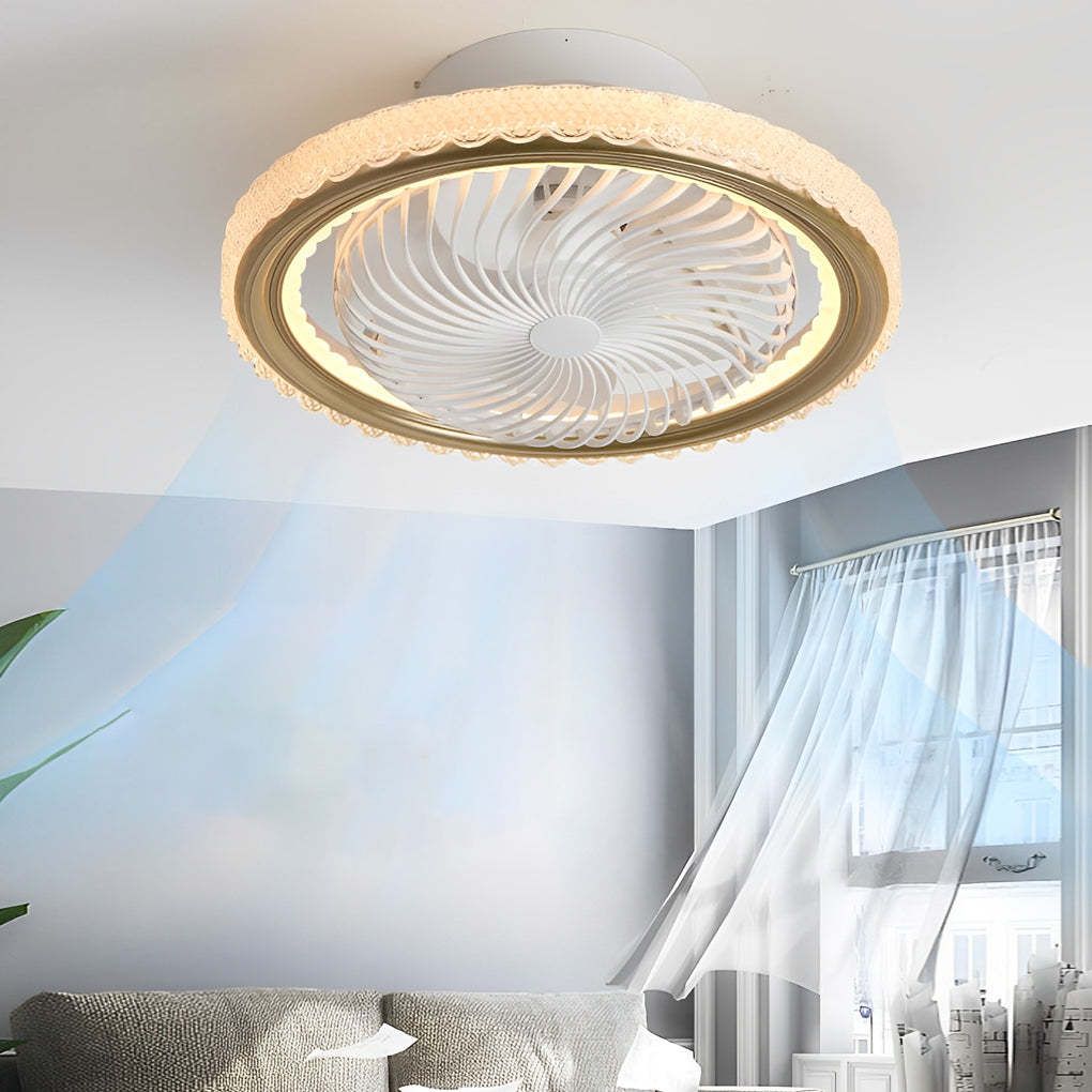 Round Mute Timing LED 3-Step Bladeless Fan