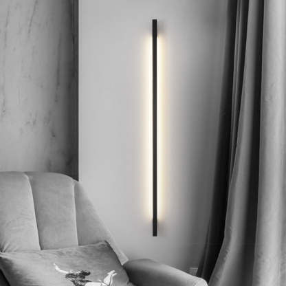 Minimalist Strip Three Step Dimming LED Black Postmodern Wall Lamp-Lighom