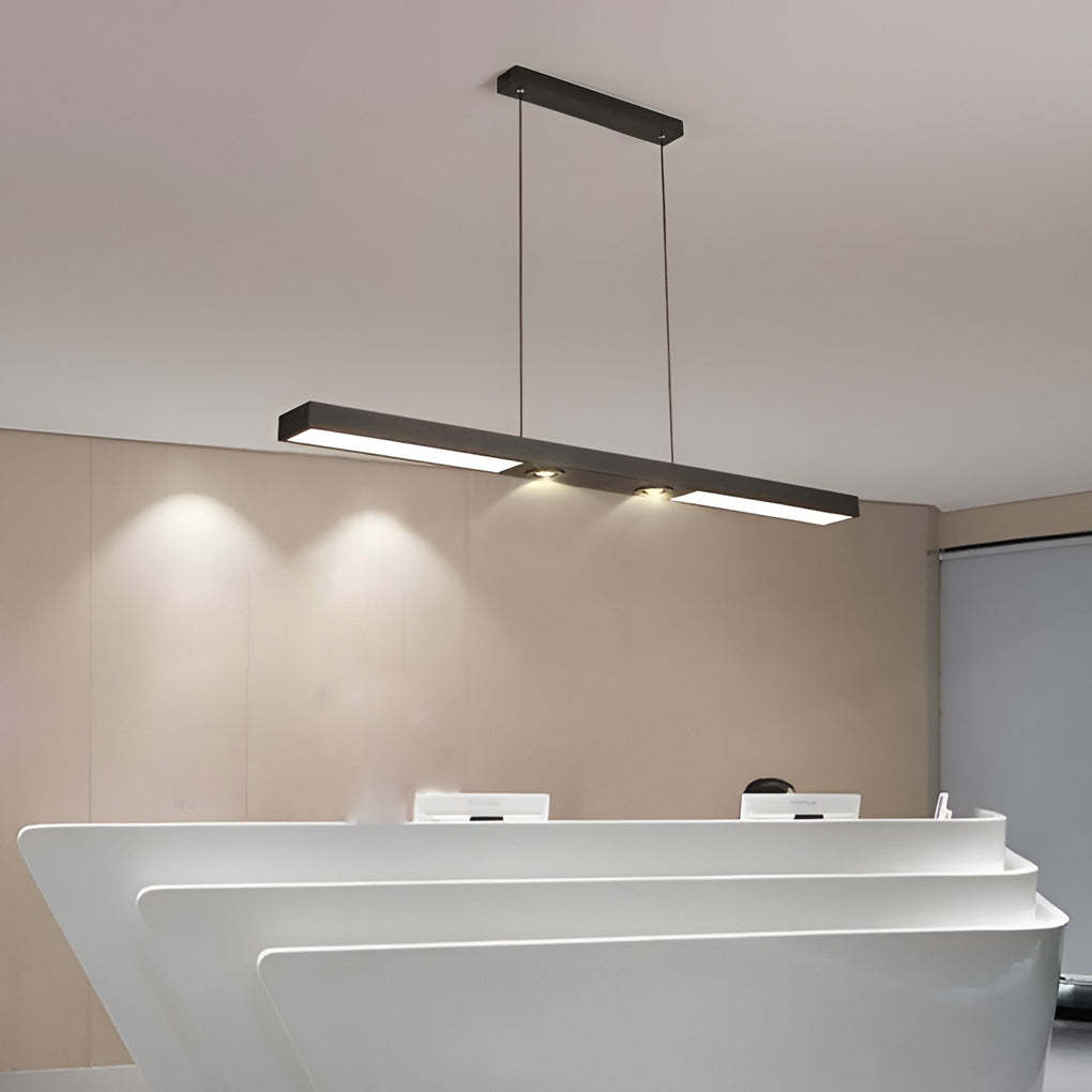 Rectangle Strip LED Black Modern Pendant