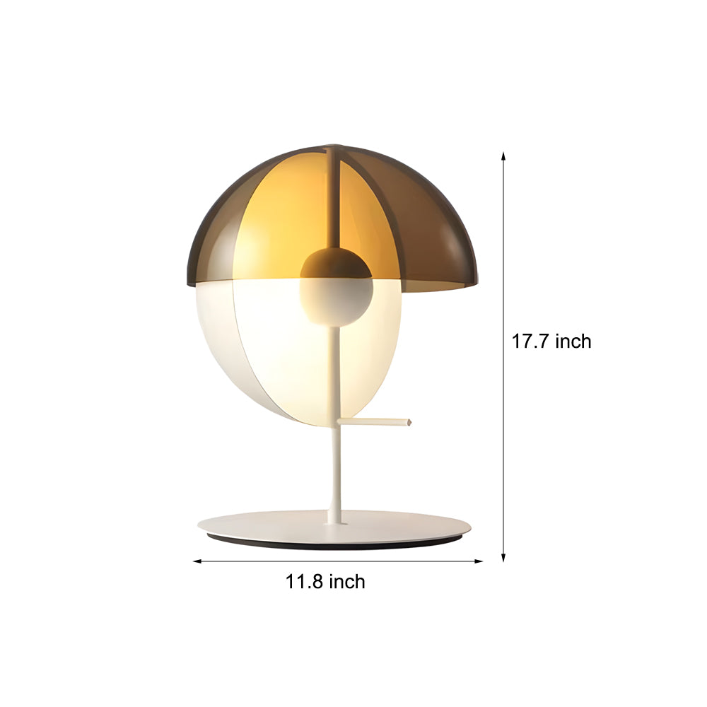 Novelty 2-Half-Sphere Amber Glass LED Table Lamp