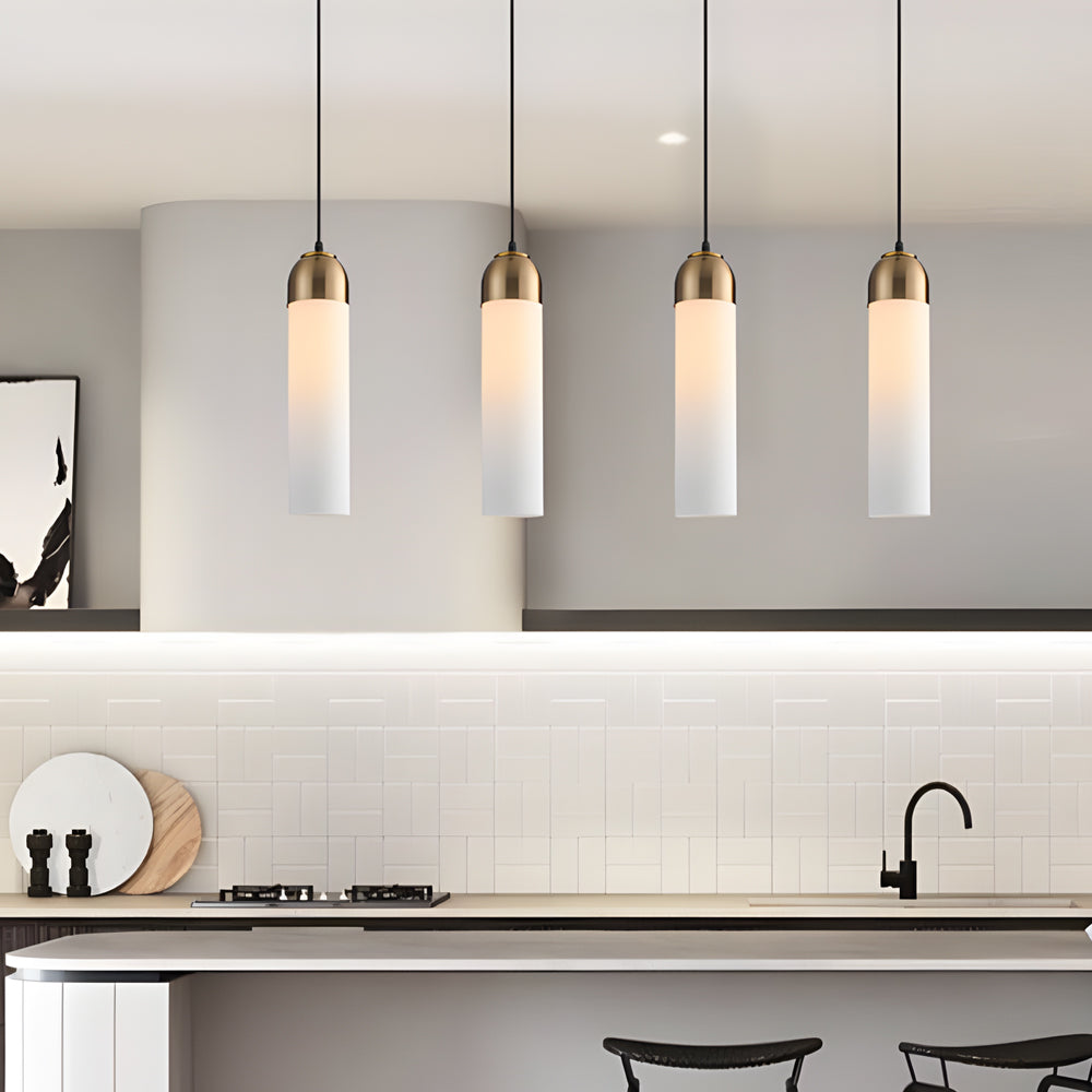 Long Tube Glass Bottle Nordic Small Chandelier