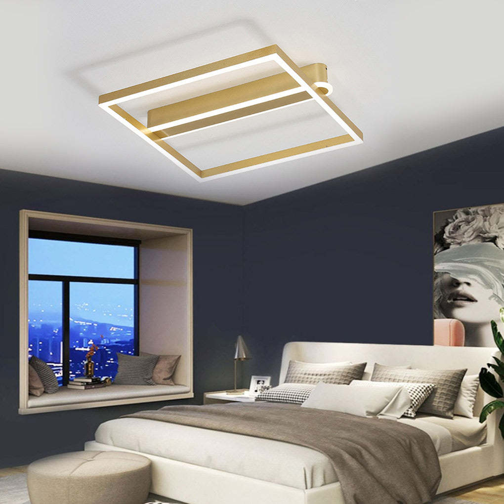 Square Double Frame Metal Aluminum LED Nordic Ceiling Light