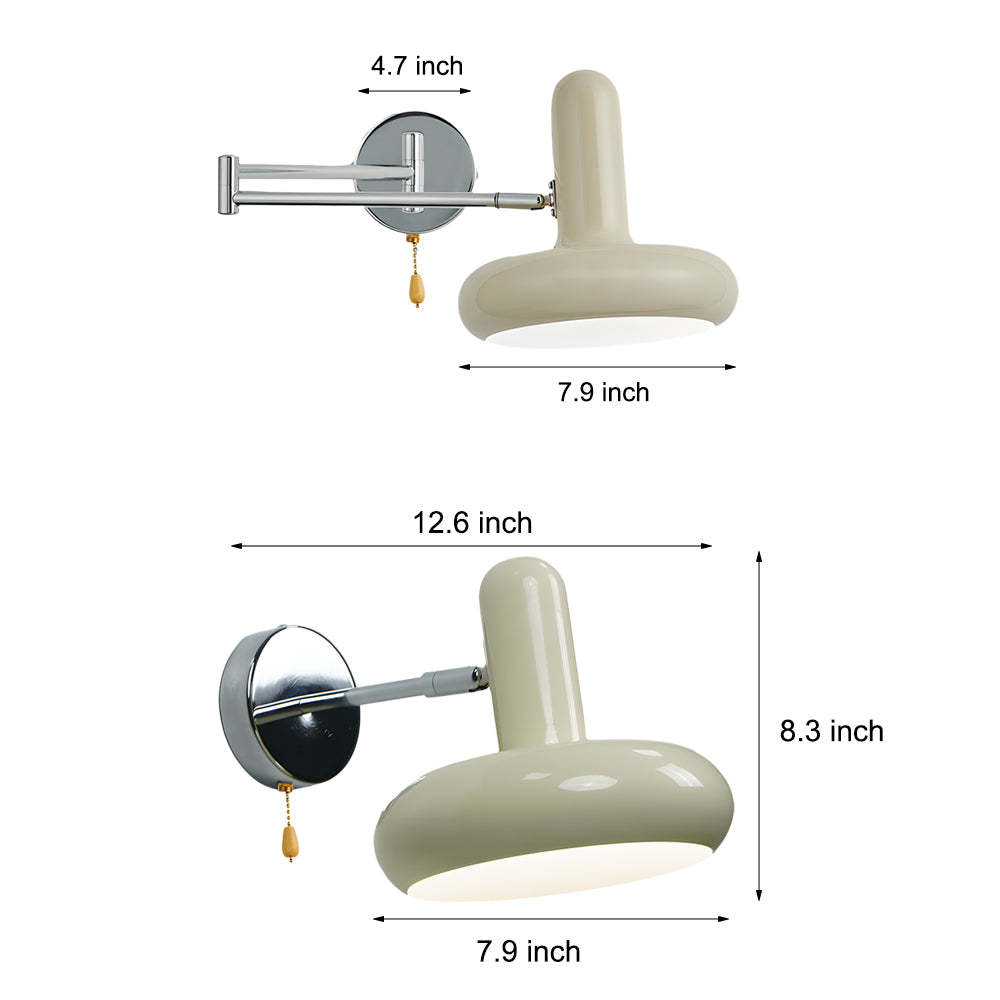 Creative Glass Swing Arm 3 Step Dimming Dimmable with Remote Wall Lamp-Lighom