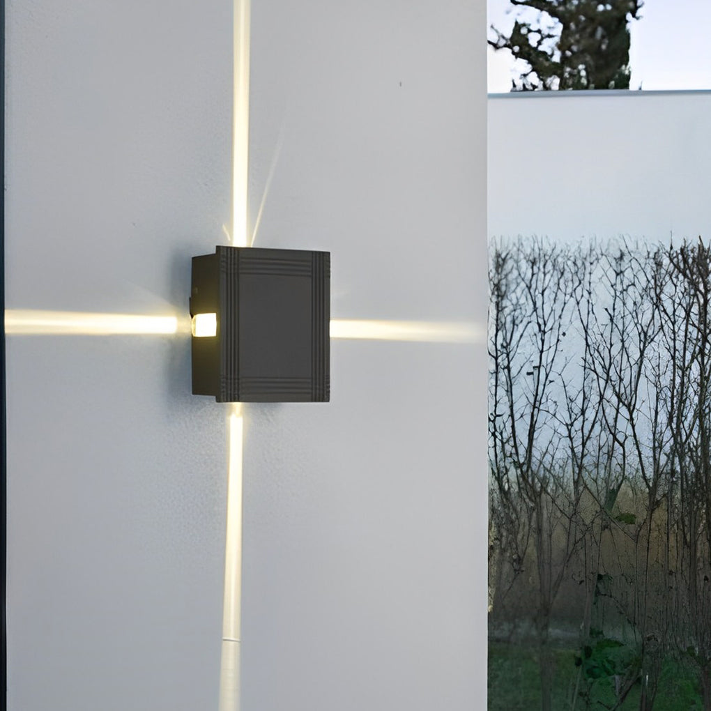 Round Square LED 12W Cross Star Lights Waterproof Modern Wall Lamp-Lighom