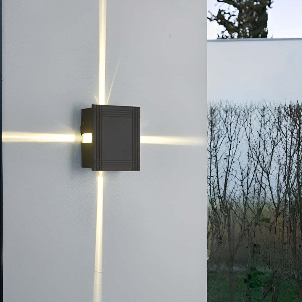 Round Square LED 12W Cross Star Lights Waterproof Modern Wall Lamp-Lighom