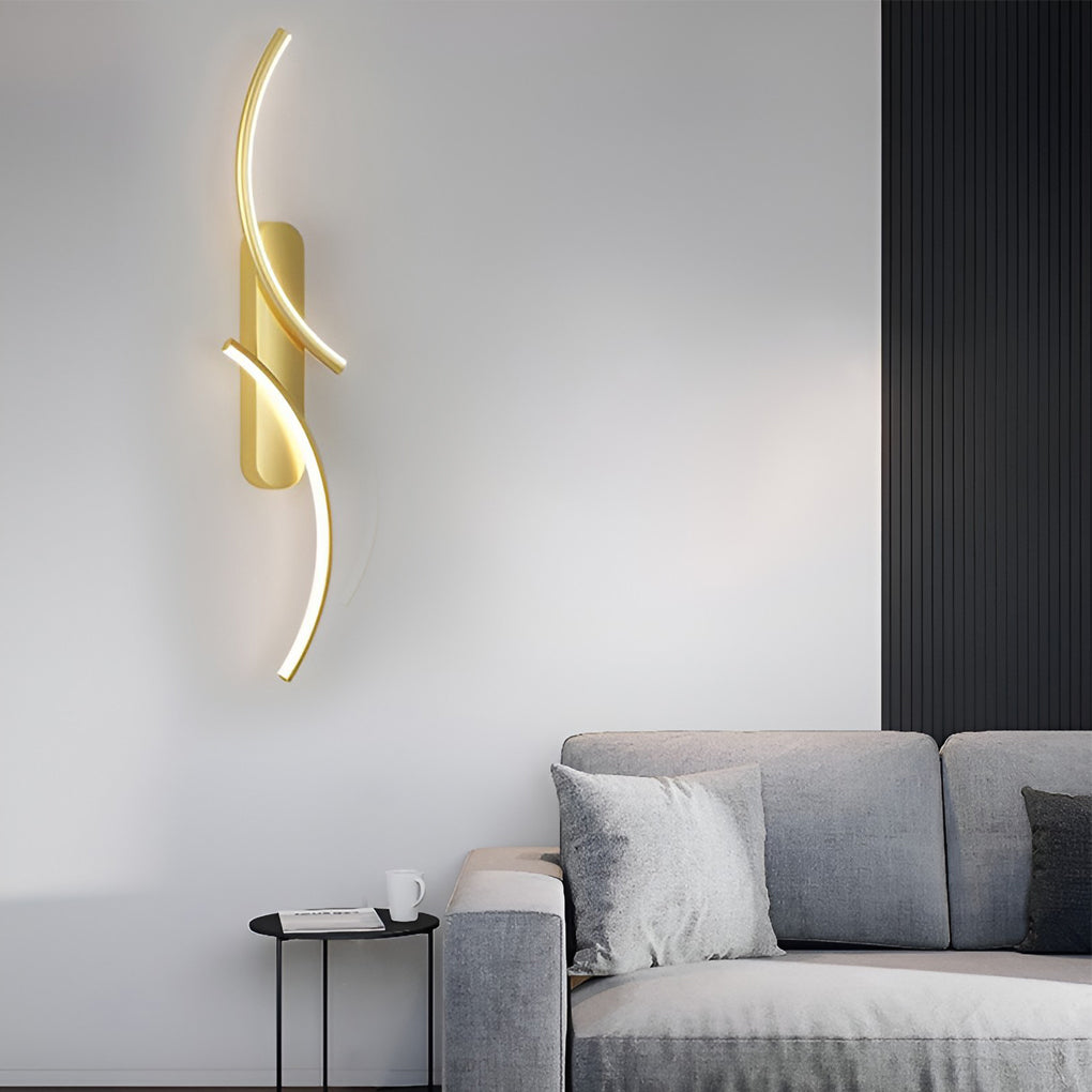 S-Shaped Three-Color LED Modern Wall Sconce