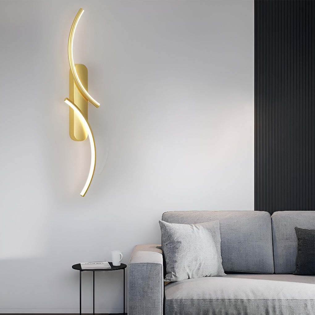 S-Shaped Three-Color LED Modern Wall Sconce