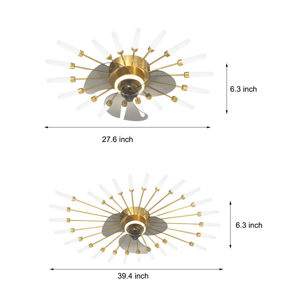 Flower Mute 3-Step Nordic Ceiling Fan