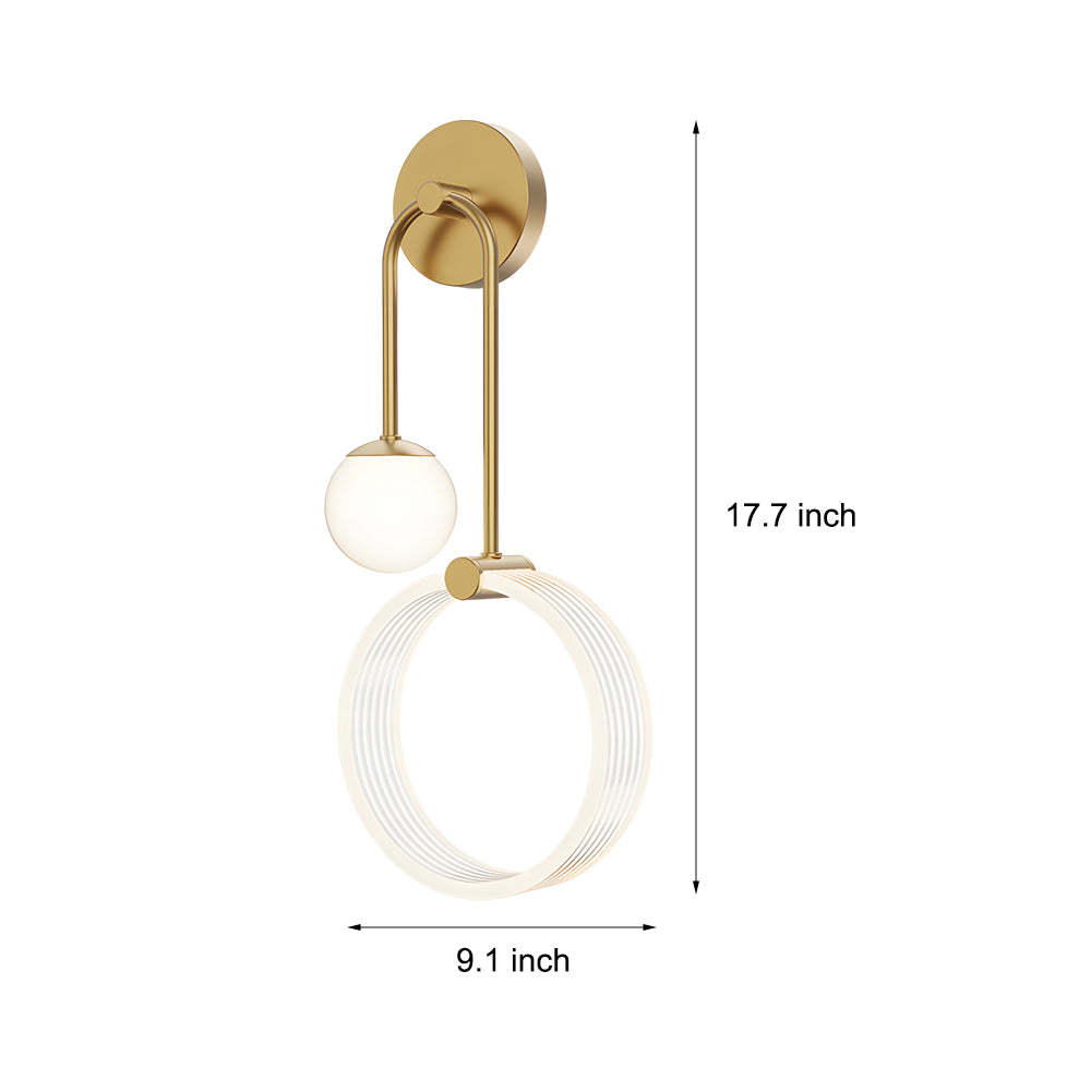 Modern Acrylic Ring 2-Light LED Wall Sconce