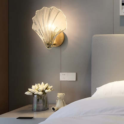 Creative Fan Shaped Glass Three Step Dimming Light LED Nordic Wall Sconce Lighting-Lighom