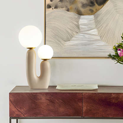 2-Light Modern Beige Cactus LED Accent Lamp