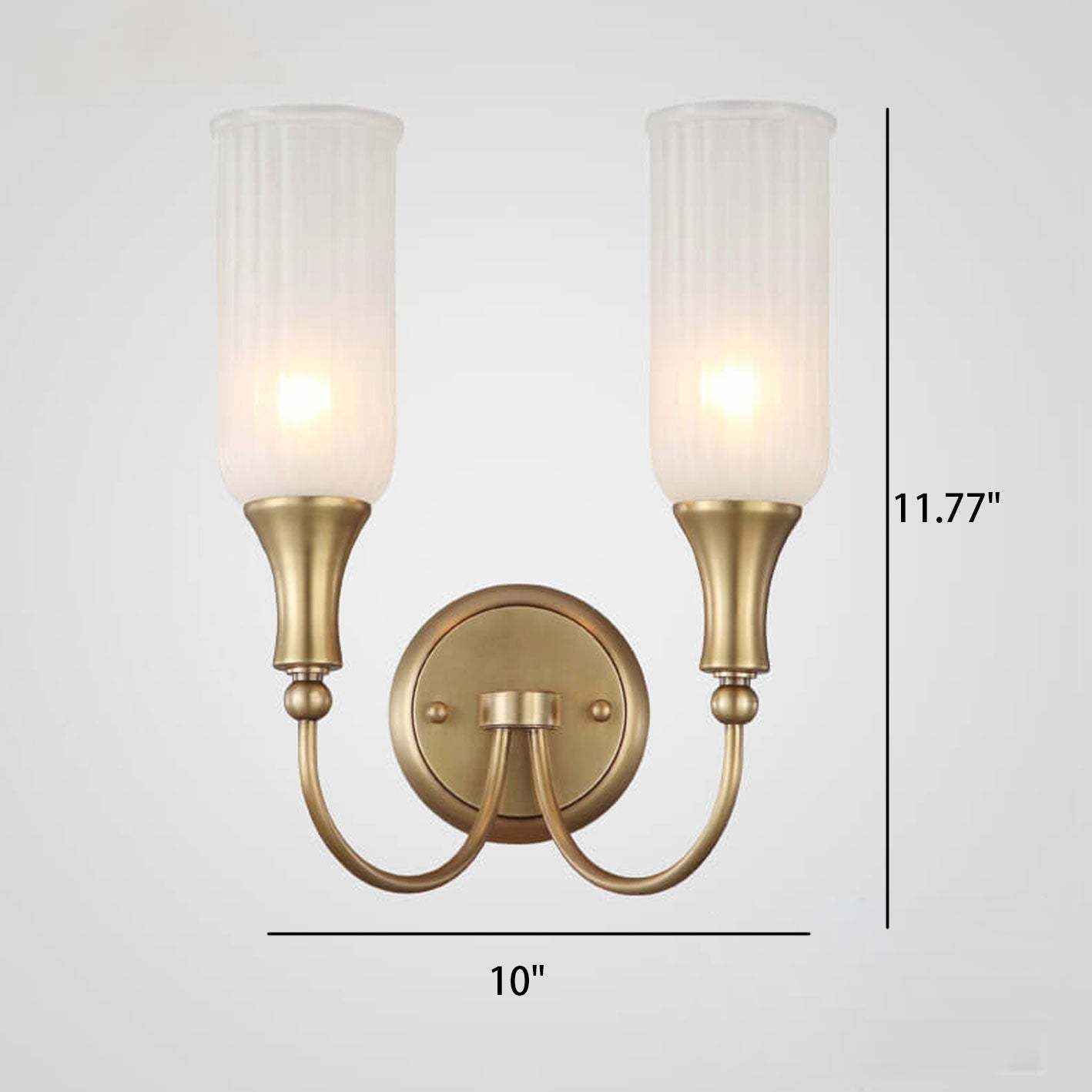 Vintage Rustic Brass Glass Wall Sconce
