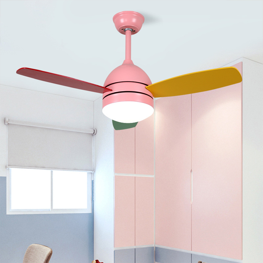 Modern Variable Frequency 6-gear Wind Speed Ultra Silent Kids Ceiling Fan-Lighom