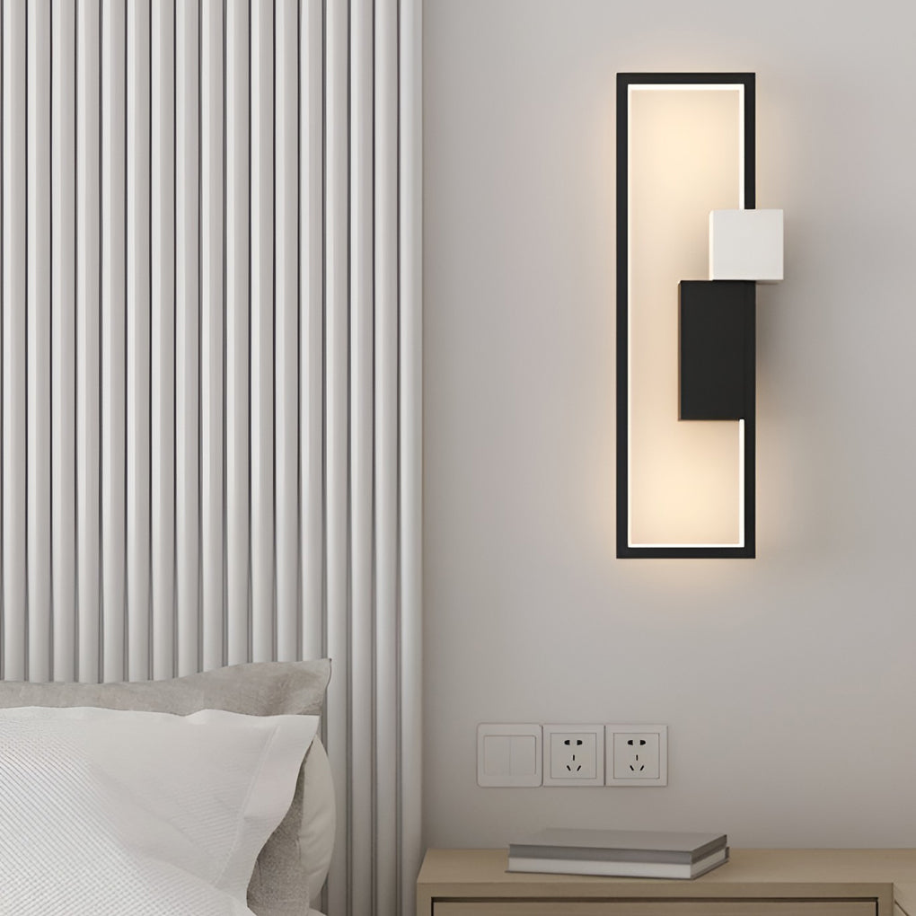 Rectangular Three-Color Nordic LED Wall Light — Black / 3 Step Dimming