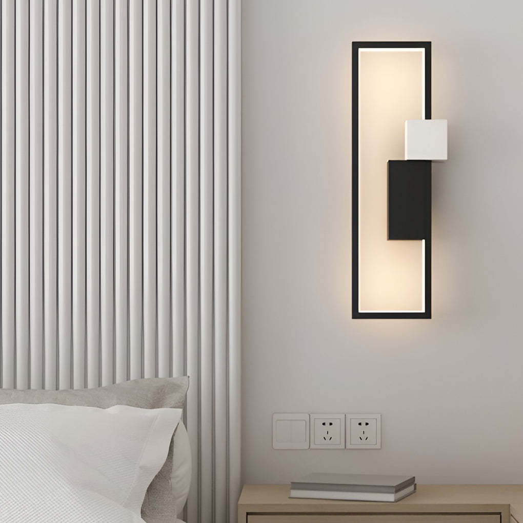 Rectangular Three-Color Nordic LED Wall Light — Black / 3 Step Dimming