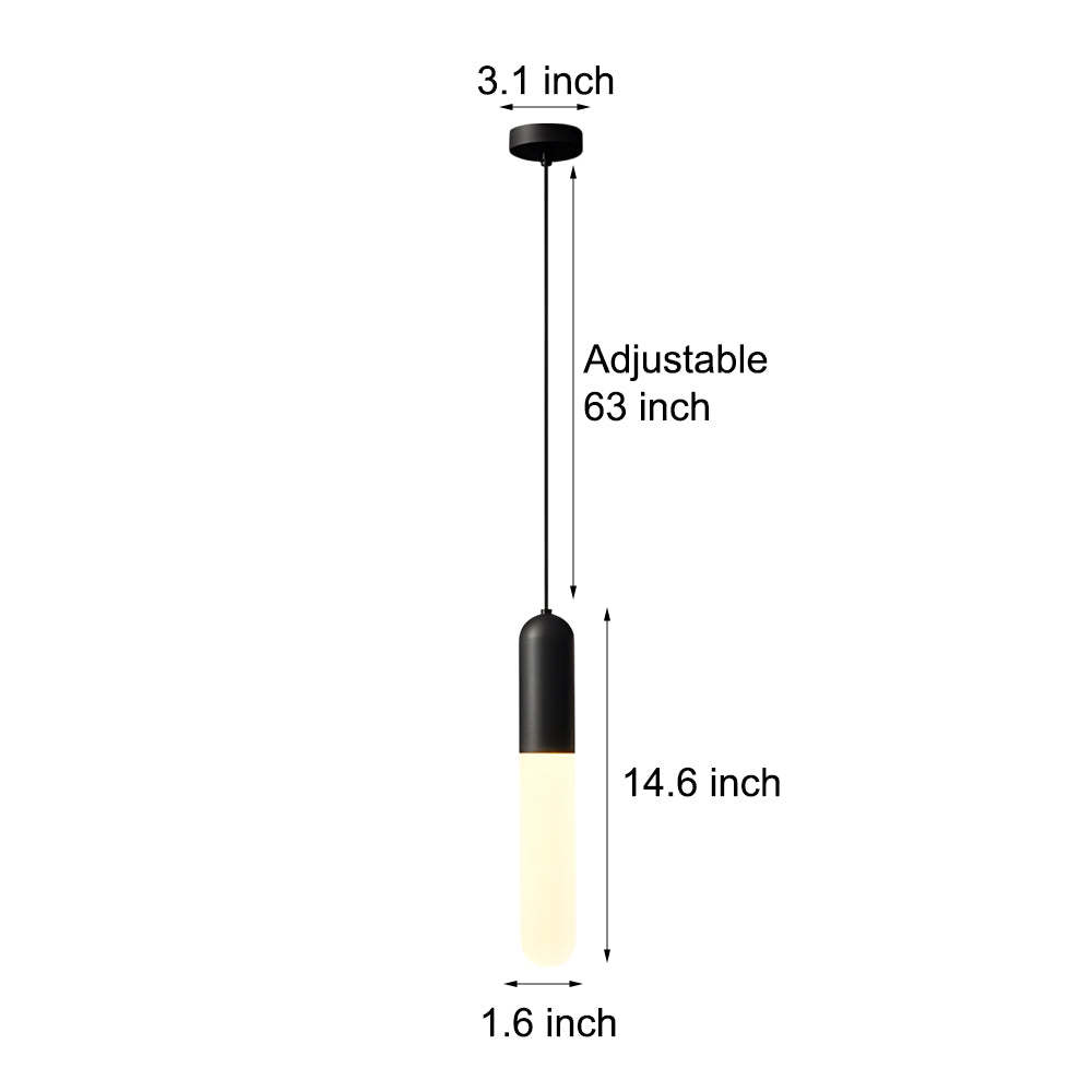Long Copper Acrylic 3-Step Dimming Modern Pendant Light