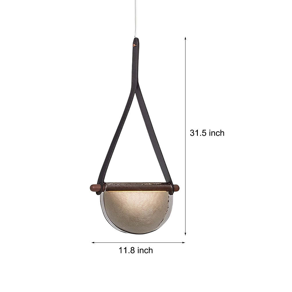Folded Semicircular Glass LED Postmodern Belt Chandelier
