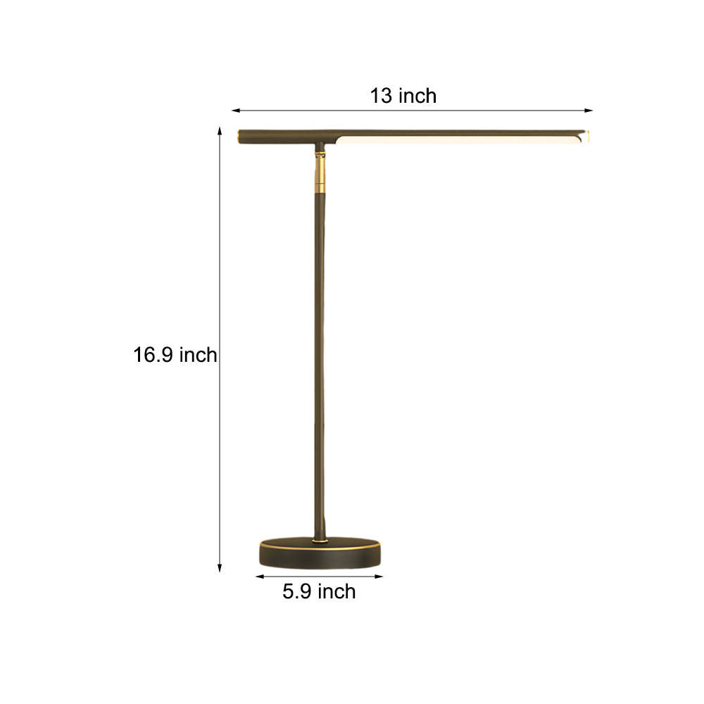 Copper Linear Brass LED Desk Lamp with Adjustable Angle for Focused Lighting-Lighom