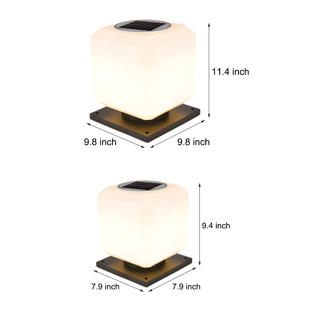 Waterproof Cube Outdoor LED Pier Mount Post Lamp for Garden-Lighom