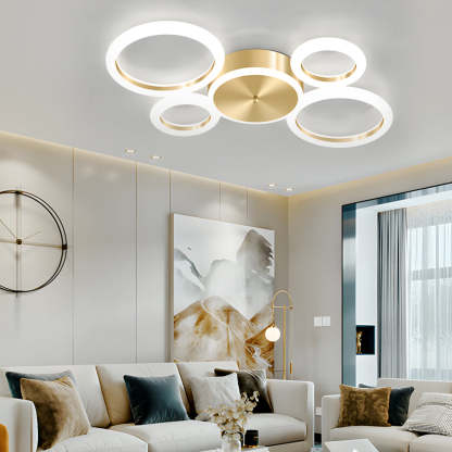 Modern Gold LED Flush Mount Ring Ceiling Light