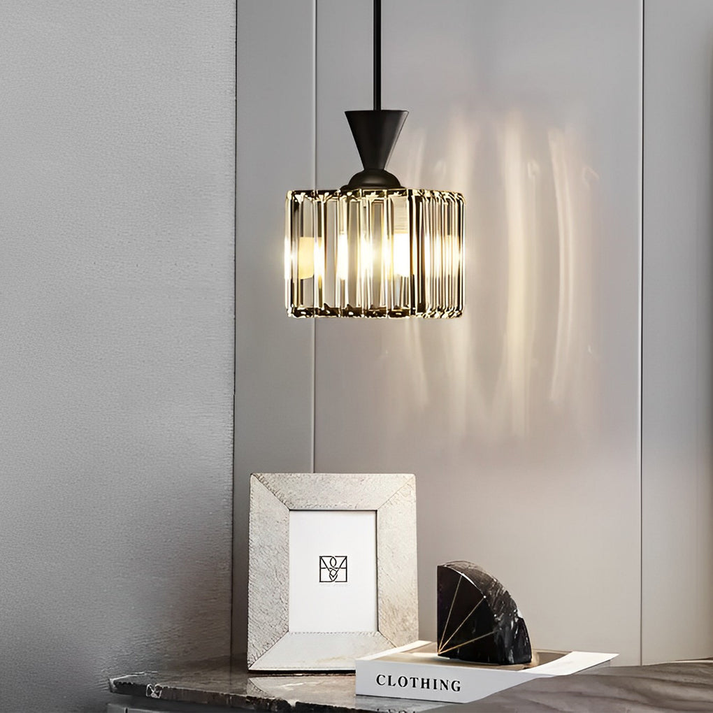 Round Metal Crystal Dimmable Modern Pendant