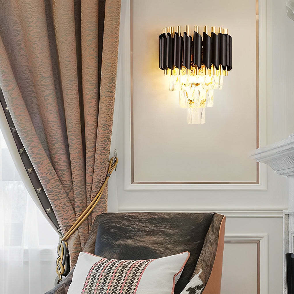 Creative Metal Crystal Glass LED Postmodern Wall Sconce Lighting-Lighom