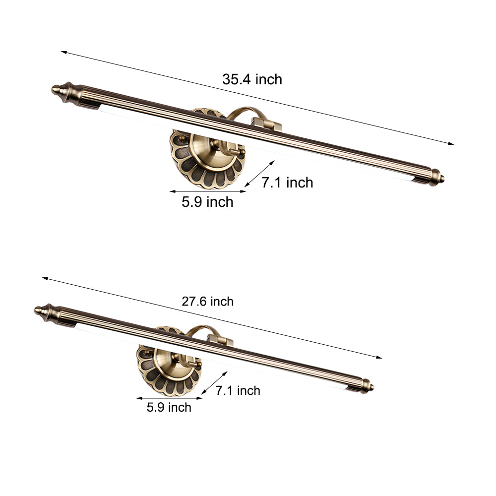 Retro Cylinder LED Bathroom Vanity Light with Flower Accents in Bronze Finish-Lighom