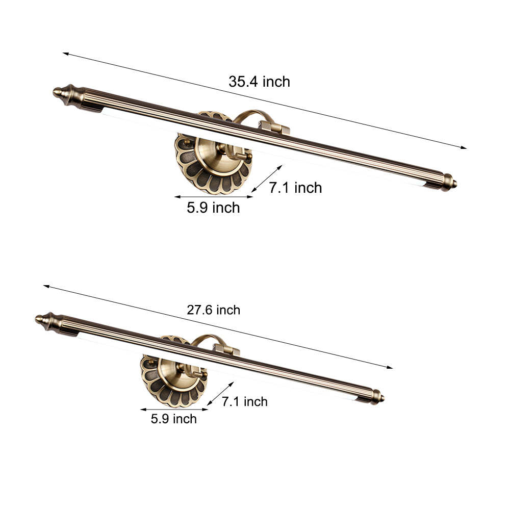 Retro Cylinder LED Bathroom Vanity Light with Flower Accents in Bronze Finish-Lighom