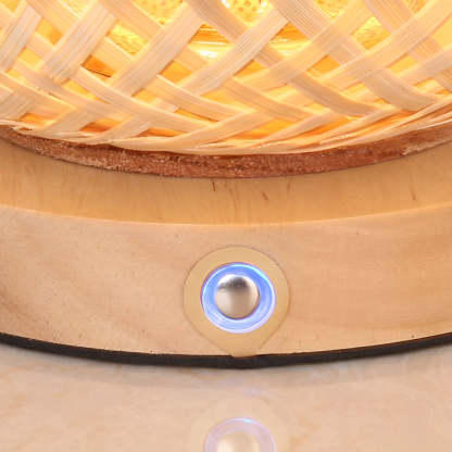 Rustic Portable Woven Bamboo Lantern Lamp