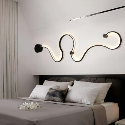 Creative Long Curved Linear LED Modern Wall Sconce Lighting Wall Light Wall Lamp-Lighom