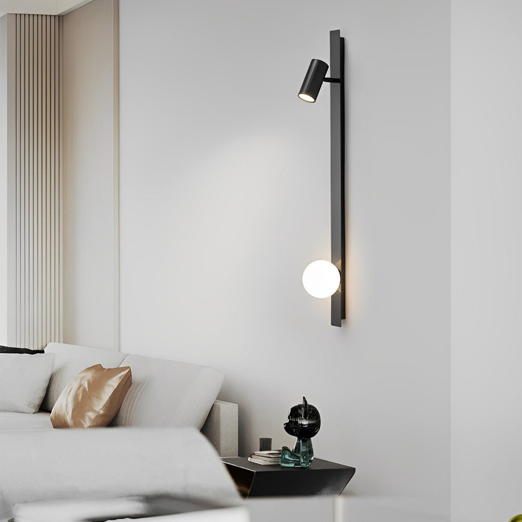 Long Strip LED Three Step Dimming Wall Lamp with Adjustable Spotlight-Lighom