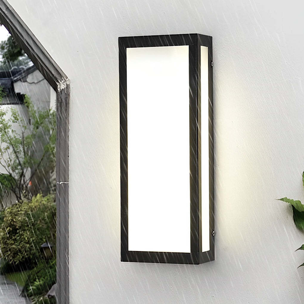 Rectangular LED Waterproof Black Modern Outdoor Exterior Light Wall Lamp-Lighom