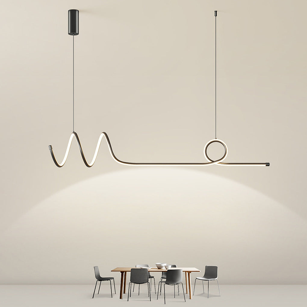 Minimalist Wave Circular Dimmable LED Smart Chandelier