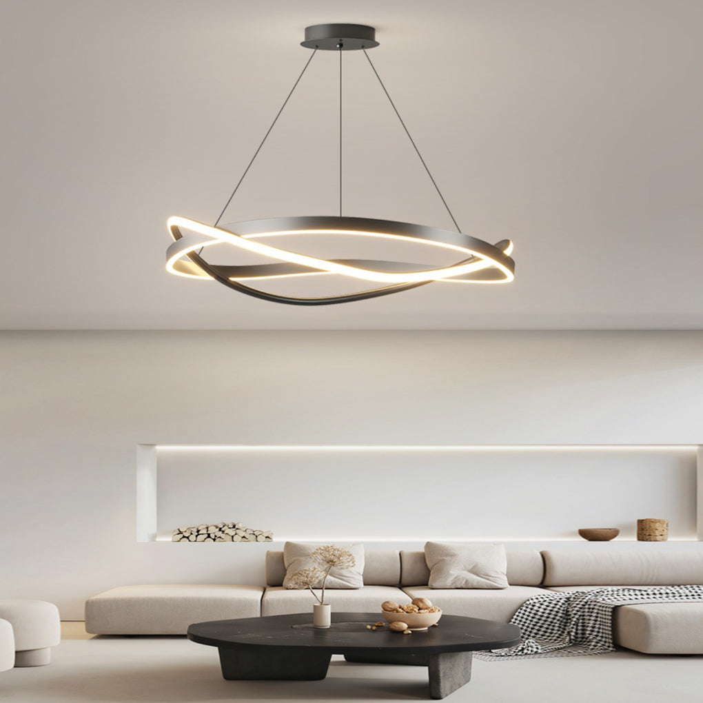 Circular Wave Ring Dimmable Minimalist Nordic Chandelier