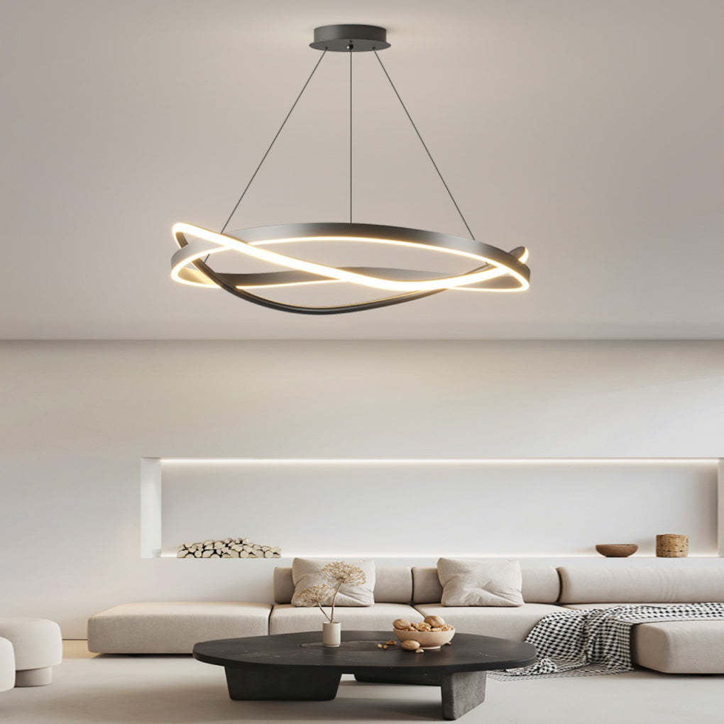 Circular Wave Ring Dimmable Minimalist Nordic Chandelier