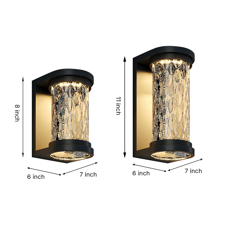 Modern Luxury Glass Stereoscopic Luminescence Cylindrical LED Wall Light-Lighom