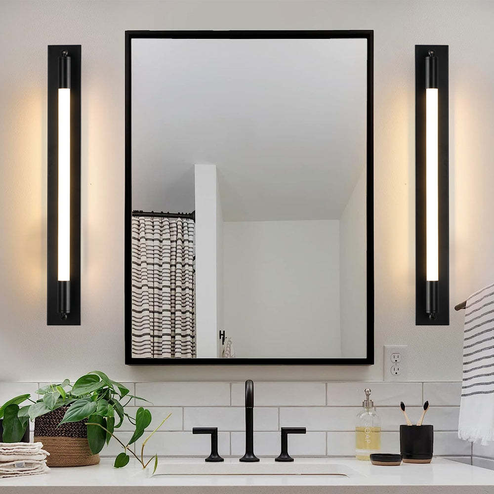 19.68" Acrylic Tube 1-Light LED Black Gold Chrome Wall Light