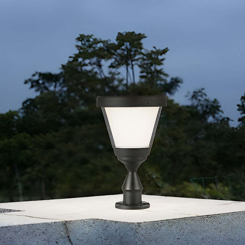 Black LED Modern Solar Fence Post Cap Light