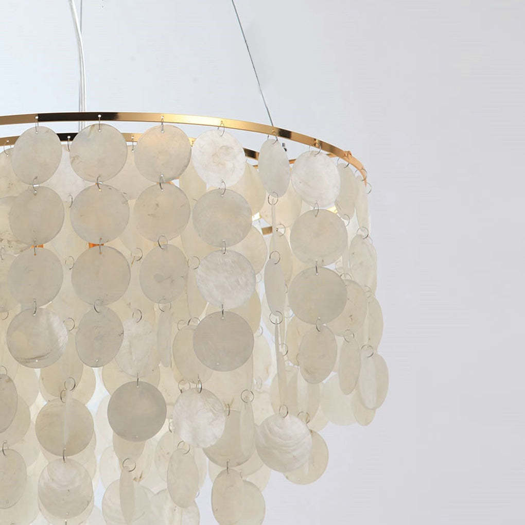 Round Shell Iron LED Nordic Pendant Chandelier