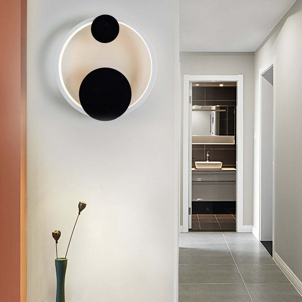 Round Decor Three Step Dimming LED Creative Nordic Wall Sconce Lighting-Lighom