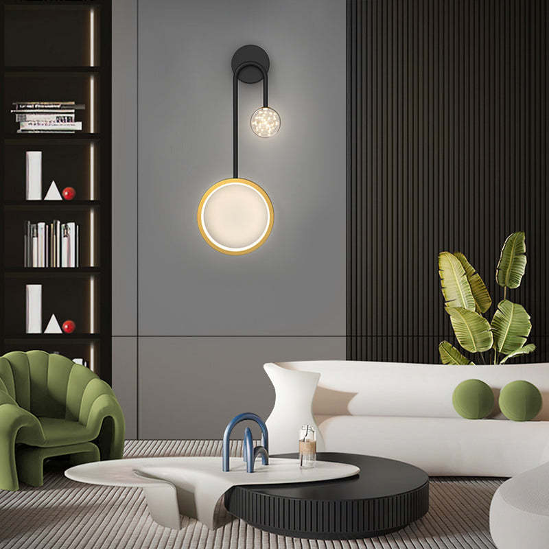 Creative Rings Stars Three Step Dimming Modern Wall Lamp with Spotlights-Lighom