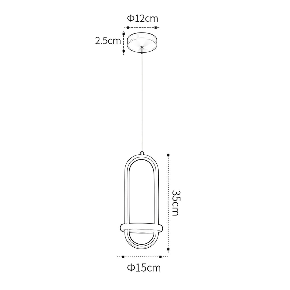 Artistic Rounded Rectangle LED Modern Pendant Lighting Kitchen Island Lighting-Lighom