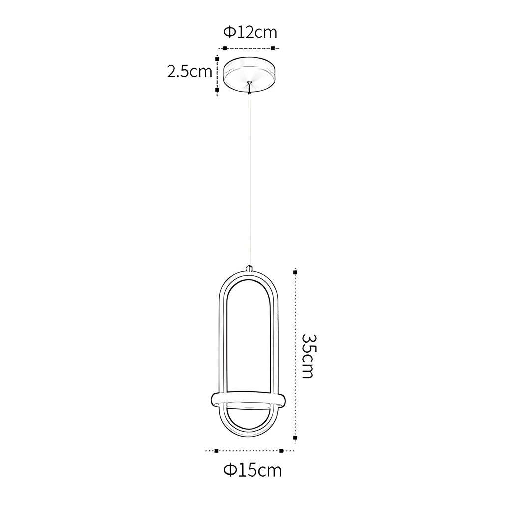 Artistic Rounded Rectangle LED Modern Pendant Lighting Kitchen Island Lighting-Lighom