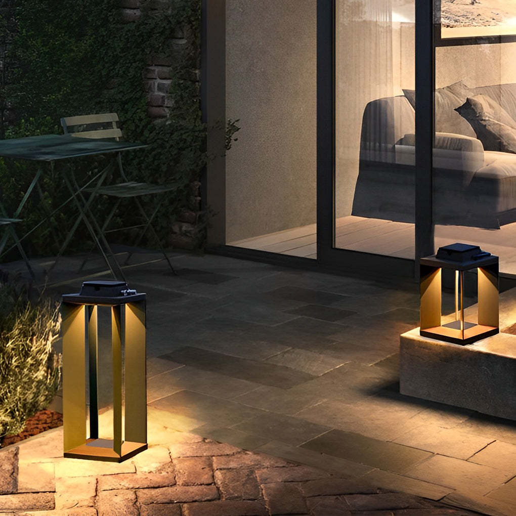 Portable Creative LED Waterproof Black Modern Solar Lawn Lamp Outdoor