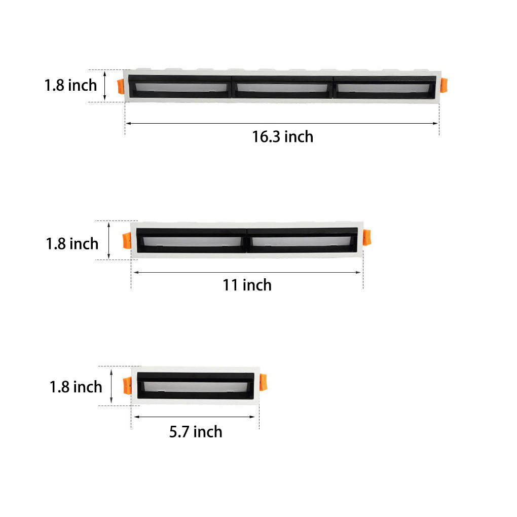 Recessed Long Strip LED Anti-Glare Wall Washer Spotlight
