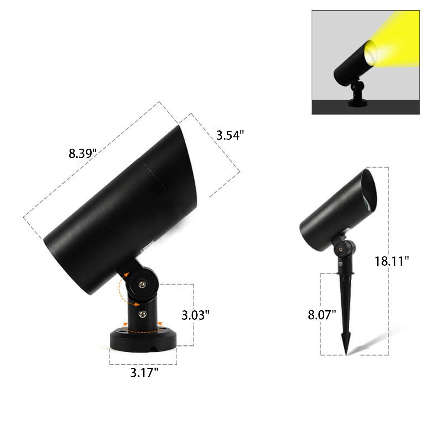 Outdoor Spotlight LED Garden Ground Insert Landscape Light