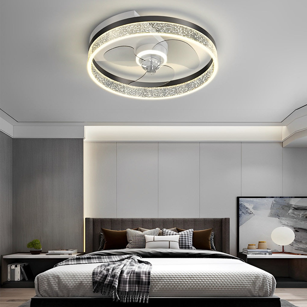 Round LED Mute Intelligent Modern Bladeless Fan