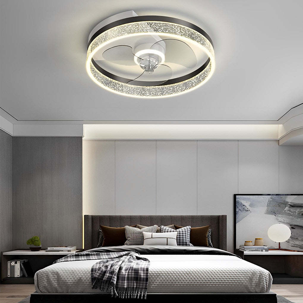 Round LED Mute Intelligent Modern Bladeless Fan